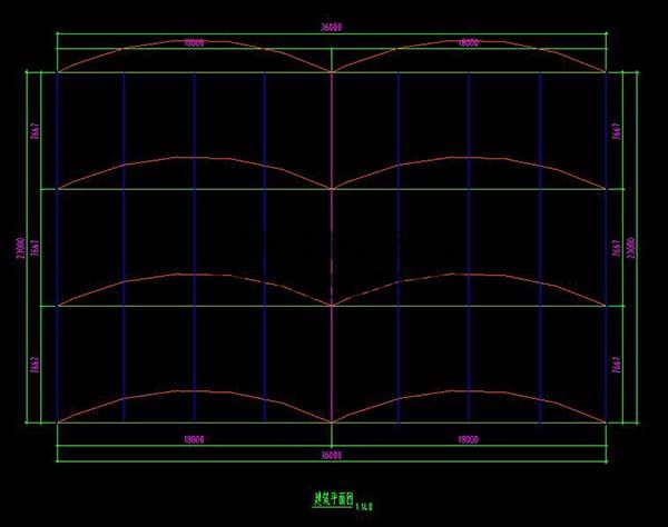南陽社旗縣門球場(chǎng)膜結(jié)構(gòu)頂棚建筑平面圖