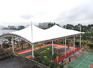 籃球場膜結(jié)構(gòu)頂棚/罩棚/雨棚的優(yōu)勢有哪些？(圖文)