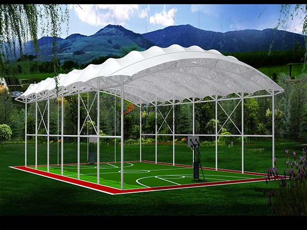 臨夏門球場膜結構頂蓋【生產基地】/網(wǎng)球/羽毛球館體育館設計公司施工案例