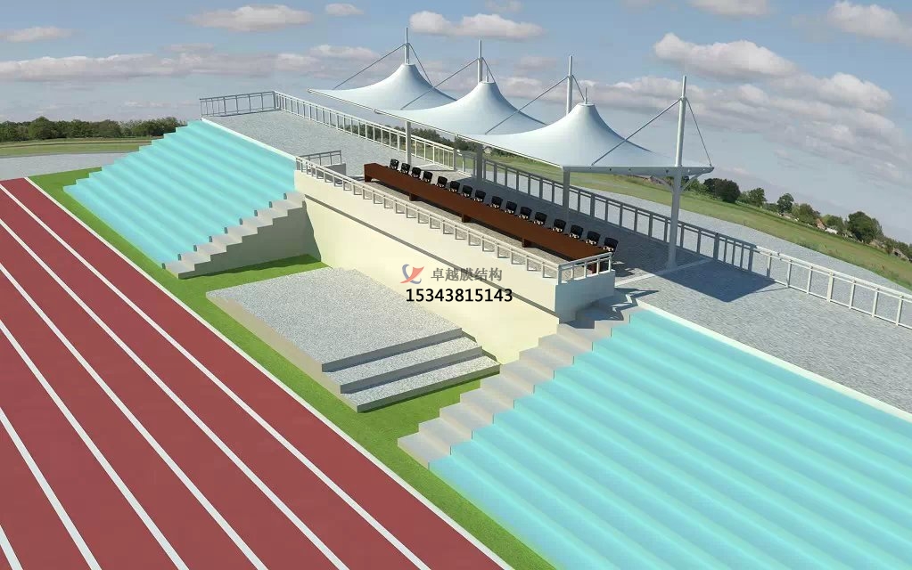 太谷體育公園膜結(jié)構(gòu)【看臺(tái)雨棚】門球場案例