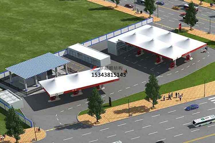 石河子加油站罩棚施工/加氣站雨棚設計安裝/充電站生產(chǎn)廠家